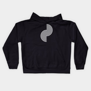 Groovy Waves - Black and White Kids Hoodie